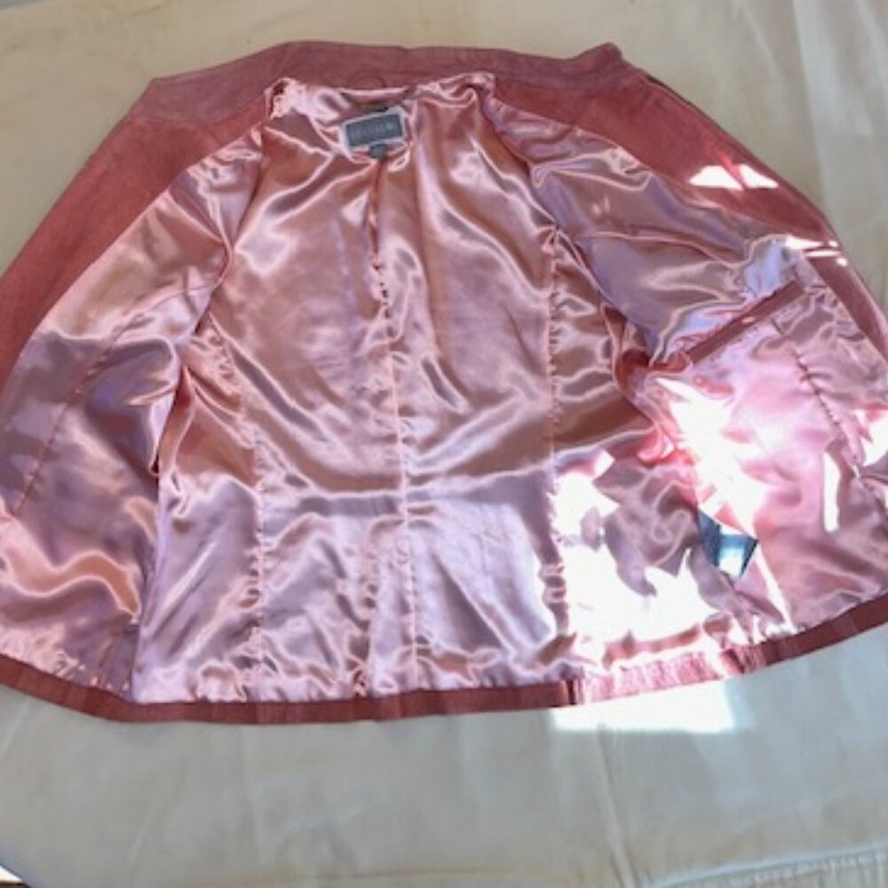GUILLAUME | Suede Jacket Blush Mauve color Fitted design Size:L/G Quality - Picture 11 of 14